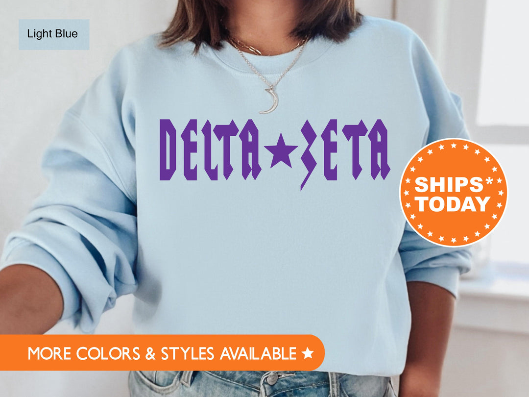 Delta Zeta Delta Zeta Rock N Roll Sorority Sweatshirt | Dee Zee Greek Sweatshirt | Sorority Merch | Big Little | College Apparel _ 5598g