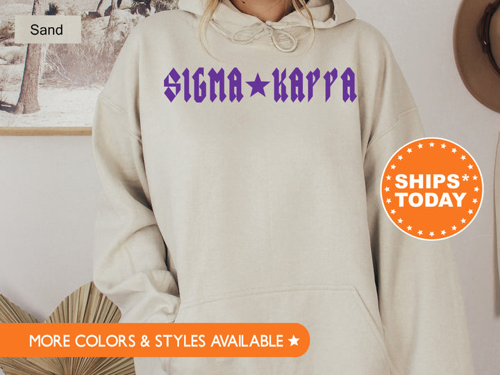 Sigma Kappa Rock N Roll Sorority Sweatshirt | Sig Kap Greek Sweatshirt | Sorority Merch | Big Little Sorority Gift | College Apparel _ 5607g