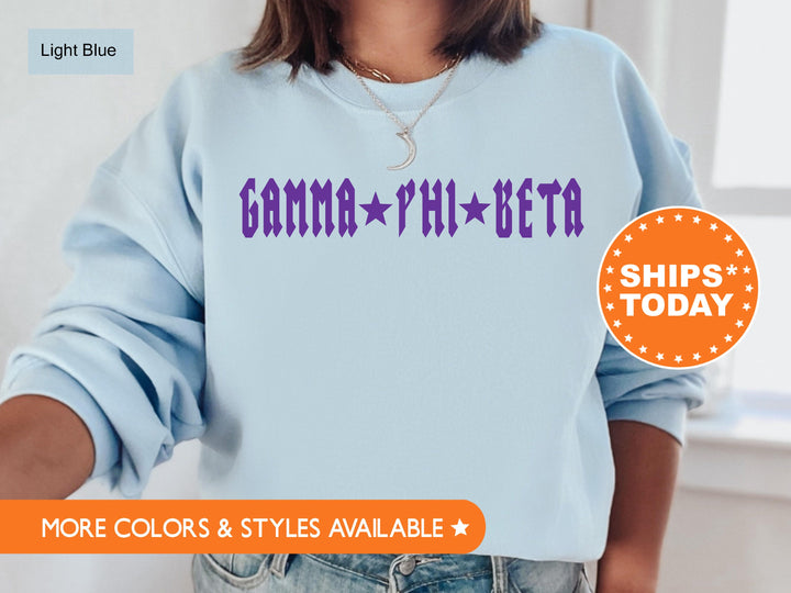 Gamma Phi Beta Rock N Roll Sorority Sweatshirt | Gamma Phi Greek Sweatshirt | Sorority Merch | Big Little Gift | College Apparel _ 5599g