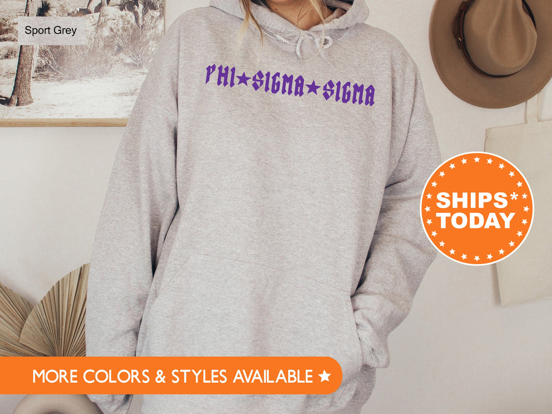 Phi Sigma Sigma Rock N Roll Sorority Sweatshirt | Phi Sig Greek Sweatshirt | Sorority Merch | Big Little Gift | College Apparel _ 5604g