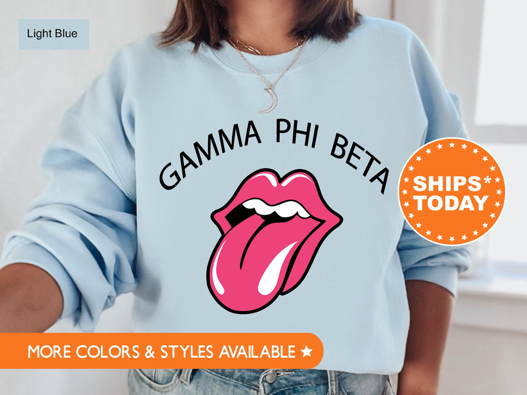 Gamma Phi Beta Tongues Out Sorority Sweatshirt | GPHI Greek Apparel | Gamma Phi Sweatshirt | Big Little Gift | Sorority Merch _ 7736g