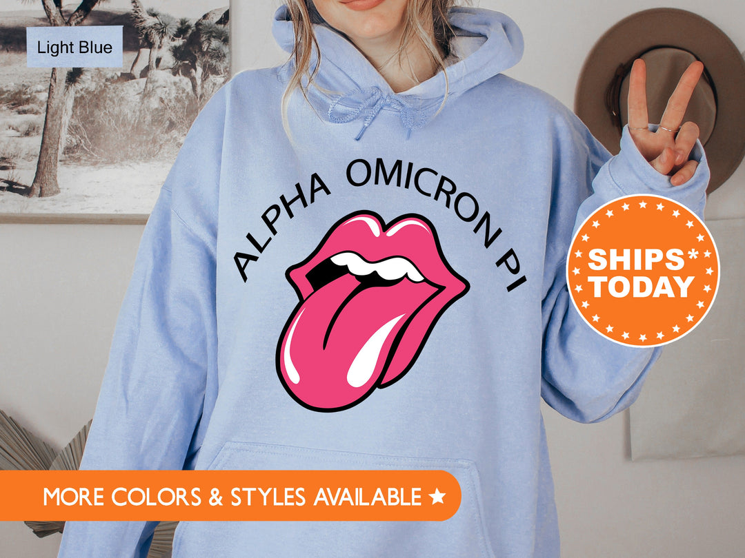 Alpha Omicron Pi Tongues Out Sorority Sweatshirt | Alpha O Hoodie | AOPi Greek Apparel | Sorority Merch | Sorority Gifts For Little _ 7726g