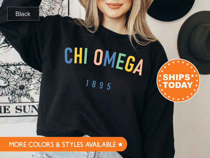 Chi Omega Retro and Year Sorority Sweatshirt | Chi O Retro Sweatshirt | Chi Omega Hoodie | Big Little Reveal | Sorority Gifts _ 8225g