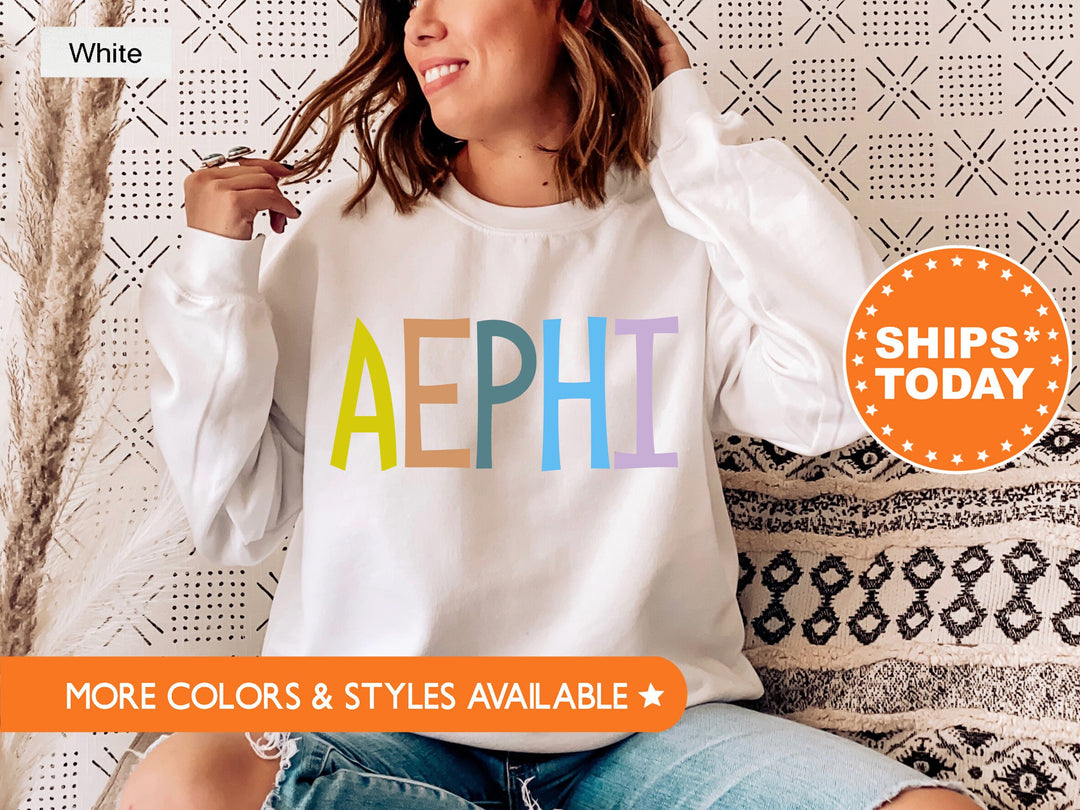 Alpha Epsilon Phi Uniquely Me Sorority Sweatshirt | AEPhi Greek Sweatshirt | Sorority Letters Crewneck | Big Little Reveal Gift _ 5812g