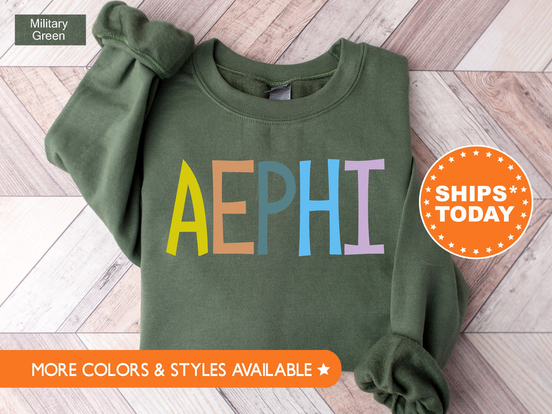 Alpha Epsilon Phi Uniquely Me Sorority Sweatshirt | AEPhi Greek Sweatshirt | Sorority Letters Crewneck | Big Little Reveal Gift _ 5812g