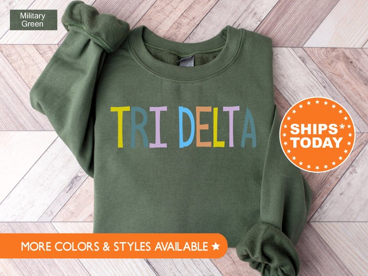 Delta Delta Delta Uniquely Me Sorority Sweatshirt | Tri Delta Hoodie | Sorority Gifts For Little | Sorority Merch | Bid Day Gift _ 5820g