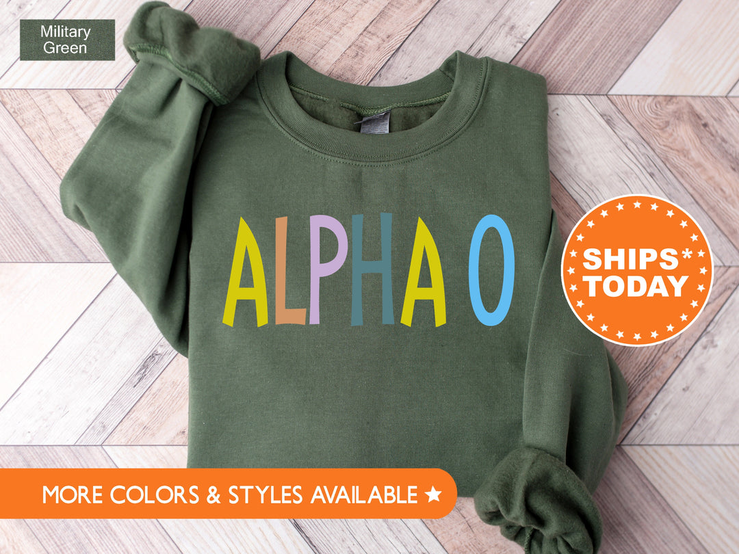 Alpha Omicron Pi Uniquely Me Sorority Sweatshirt | Alpha O Hoodie | Greek Apparel | AOPi Crewneck Sweatshirt | Big Little Sorority _ 5814g