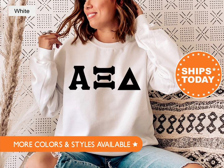 Alpha Xi Delta Super Simple Sorority Sweatshirt | AXID Greek Letters Sweatshirt | Sorority Letters | Big Little | College Apparel