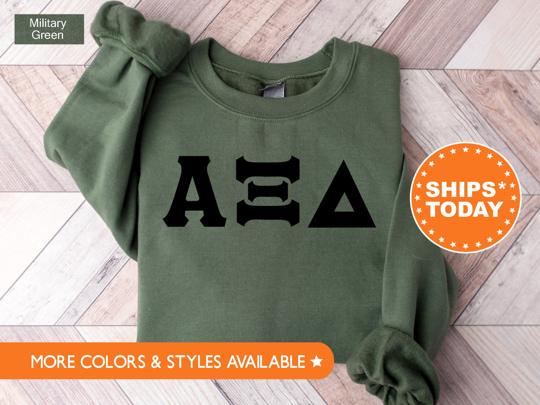 Alpha Xi Delta Super Simple Sorority Sweatshirt | AXID Greek Letters Sweatshirt | Sorority Letters | Big Little | College Apparel