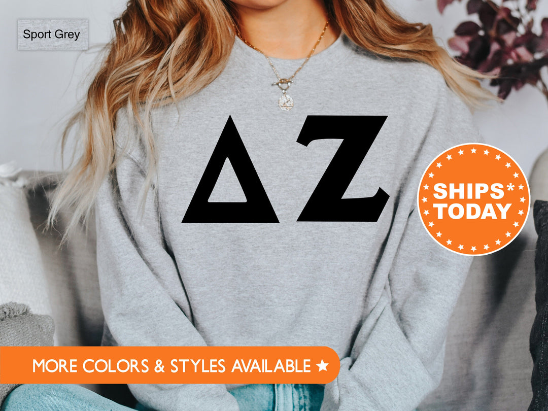 Delta Zeta Super Simple Sorority Sweatshirt | Dee Zee Greek Letter Sweatshirt | Sorority Letters | Big Little Gift | College Apparel