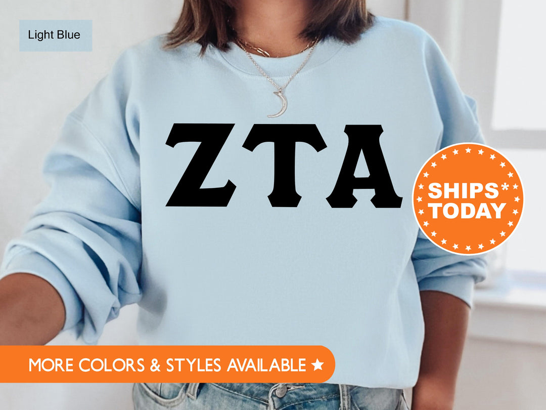 Zeta Tau Alpha Super Simple Sorority Sweatshirt | Zeta Greek Letters | Sorority Letters | Big Little Reveal Gift | College Apparel