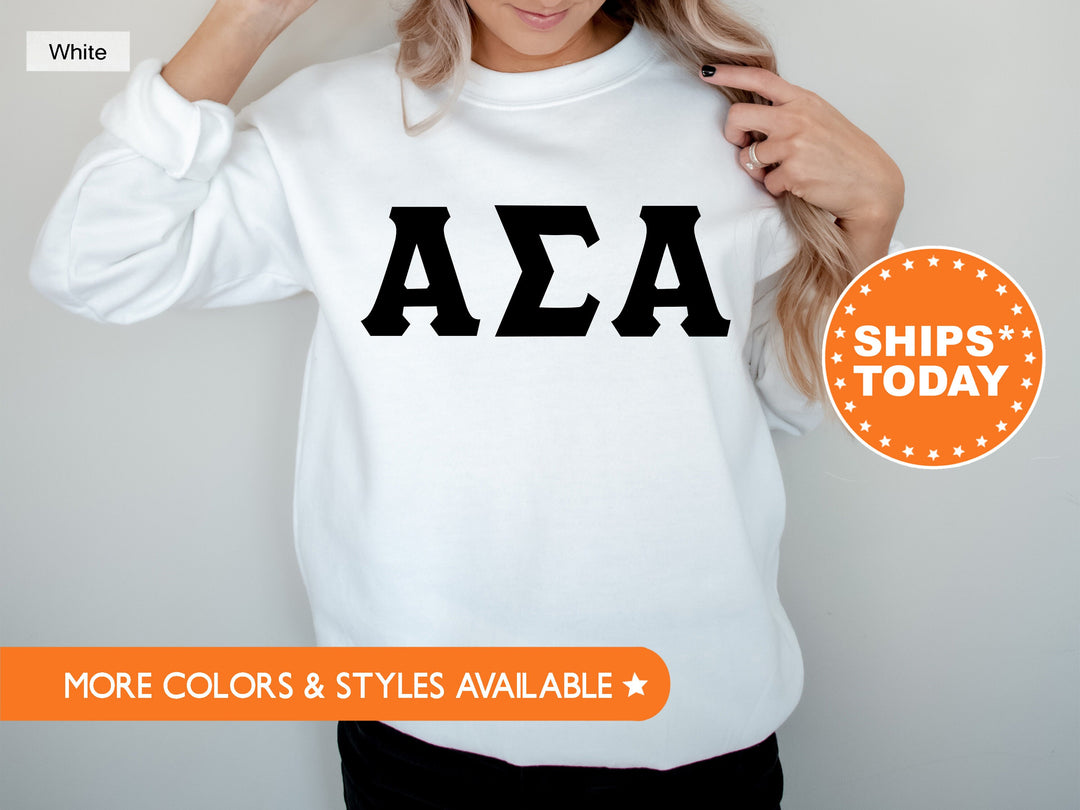 Alpha Sigma Alpha Super Simple Sorority Sweatshirt | Greek Letters Sweatshirt | Sorority Letters | Big Little Gift | College Apparel