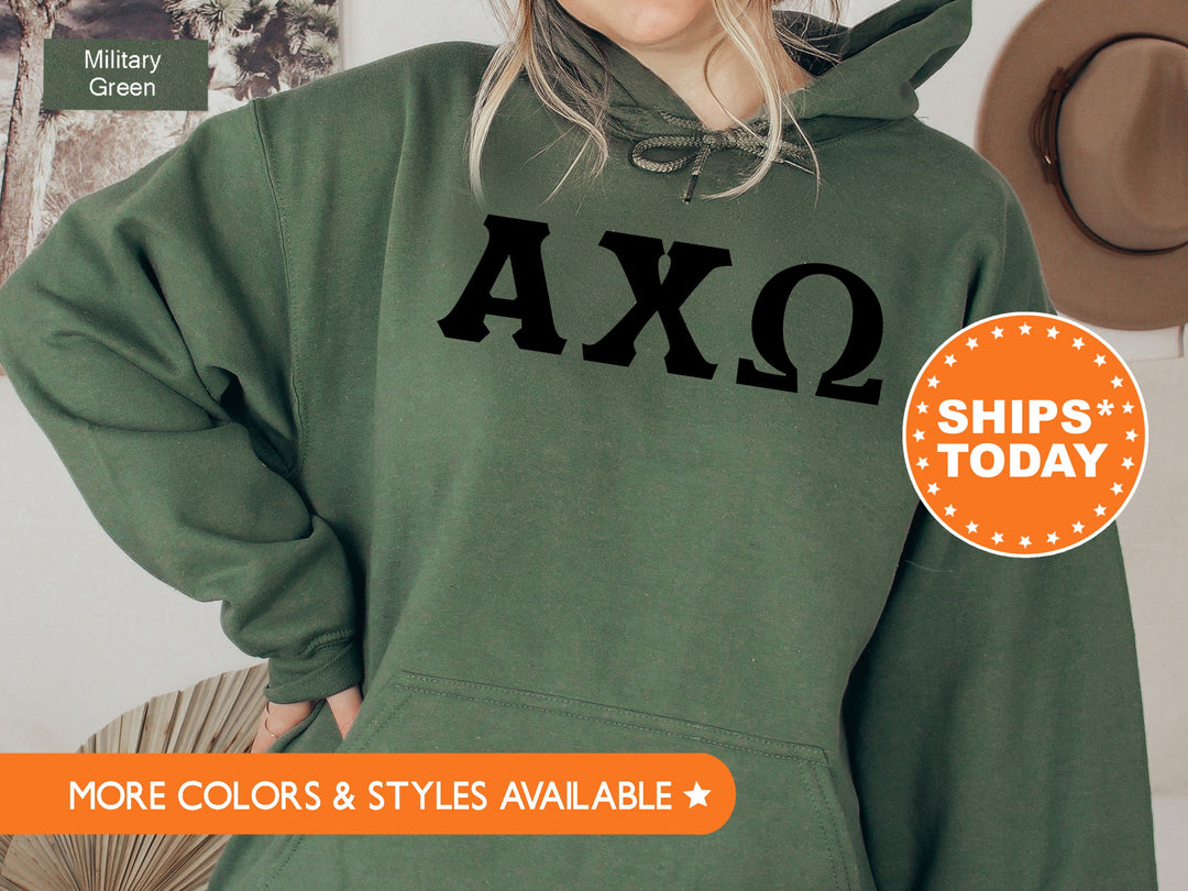Alpha Chi Omega Super Simple Sorority Sweatshirt | Alpha Chi Greek Letters | AXO Sorority Letters | Big Little | College Apparel  _ 5637g
