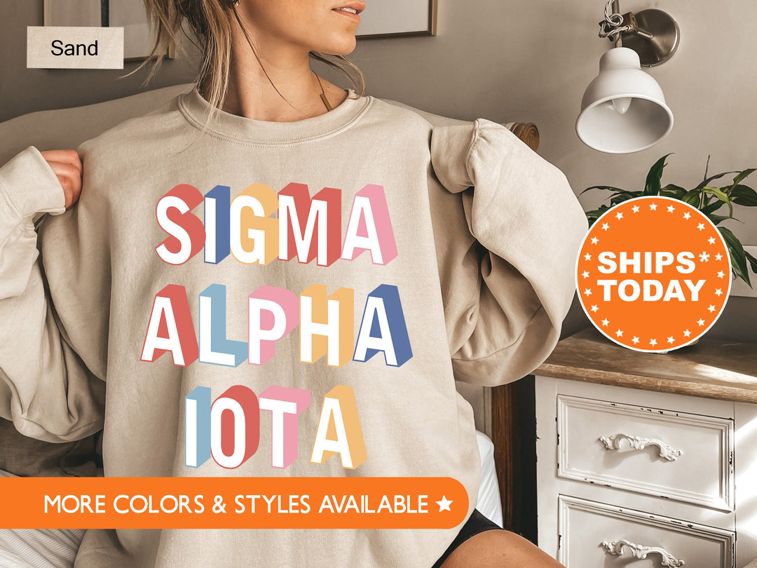 Sigma Alpha Iota Retro Sorority Sweatshirt | SAI Apparel | Sorority Hoodie | Big Little Reveal | Retro Sweatshirt | Bid Day Gifts _ 8690g