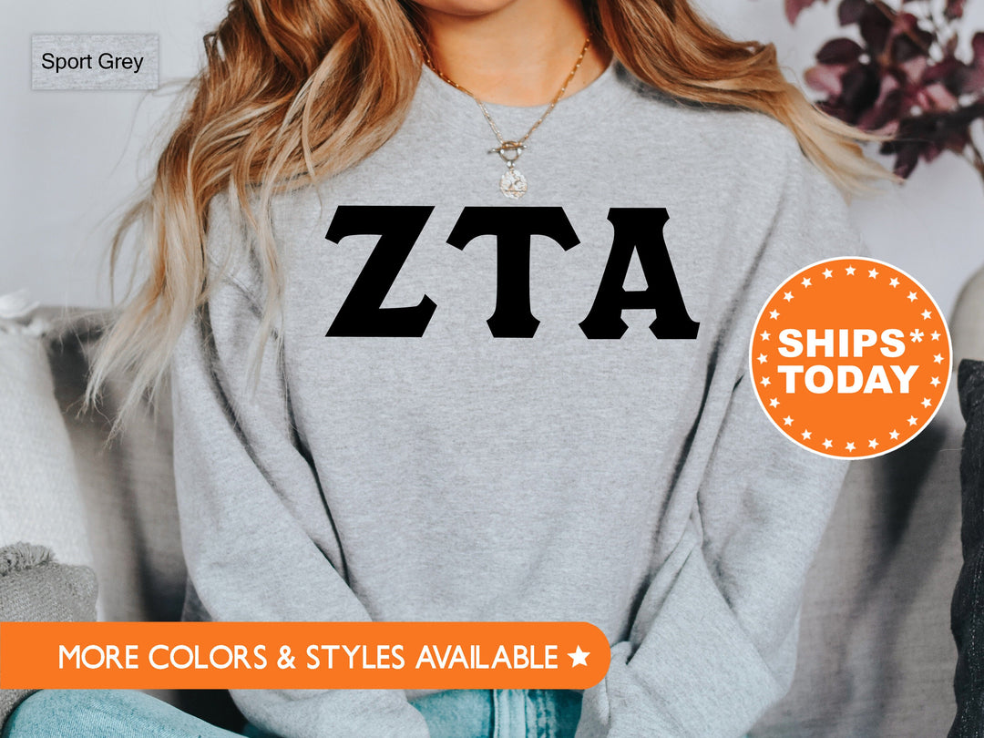 Zeta Tau Alpha Super Simple Sorority Sweatshirt | Zeta Greek Letters | Sorority Letters | Big Little Reveal Gift | College Apparel