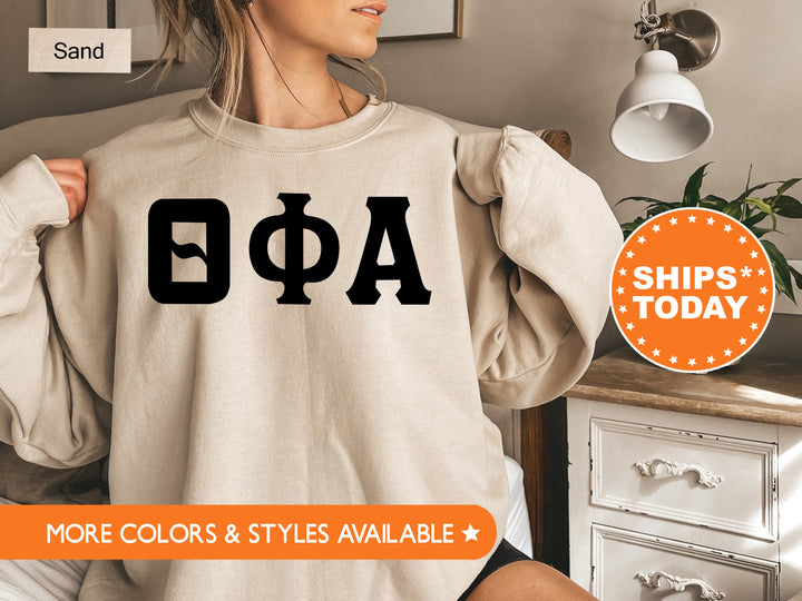 Theta Phi Alpha Super Simple Sorority Sweatshirt | Theta Phi Greek Letters | Sorority Letters | Big Little Gift | College Apparel