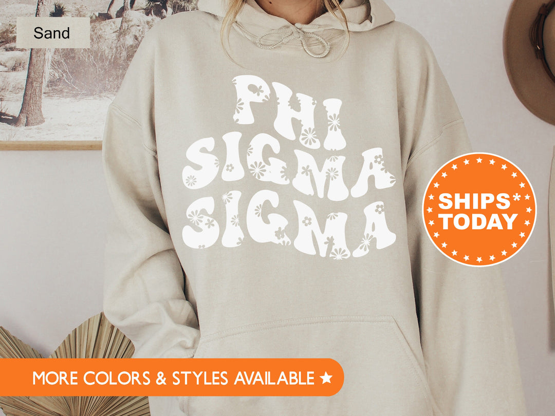 Phi Sigma Sigma Floral Hippie Sorority Sweatshirt | Phi Sig Sorority Hoodie | Trendy Sweatshirt | Big Little Gift | Sorority Merch