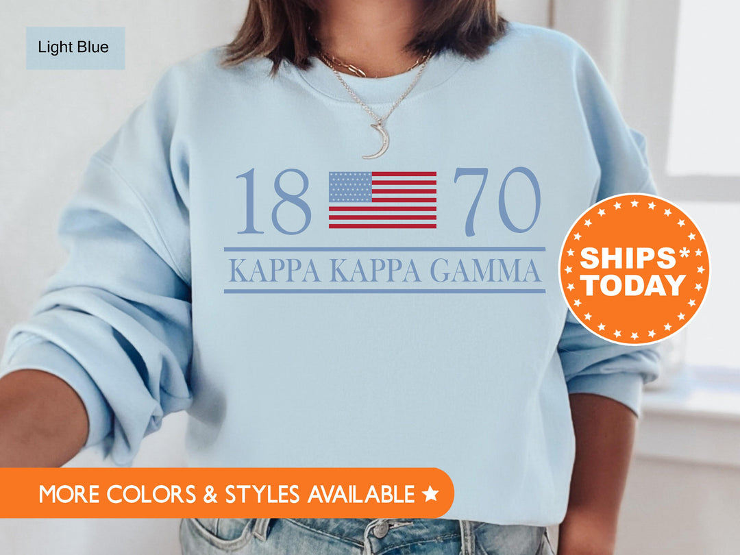 Kappa Kappa Gamma Red White And Blue Sorority Sweatshirt | Kappa Greek Sweatshirt | Big Little Sorority Gifts | Sorority Merch 5121g