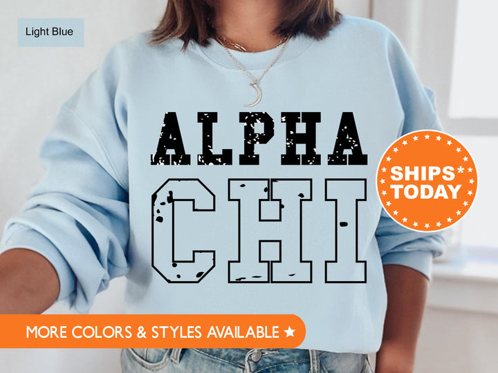 Alpha Chi Omega Twin Dotted Sorority Sweatshirt | Alpha Chi Greek Sweatshirt | Sorority Apparel | Big Little Gift | Sorority Merch _ 7280g