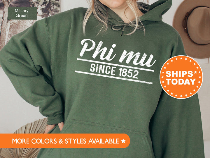 Phi Mu Faded Traditional Sorority Sweatshirt | Phi Mu Sorority Hoodie | Big Little Reveal | Sorority Gifts | Greek Sweatshirt _ 7194g