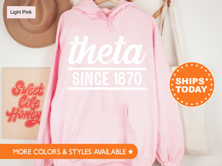 Kappa Alpha Theta Faded Traditional Sorority Sweatshirt | Theta Sorority Hoodie | Big Little Sorority Gifts | Greek Sweatshirt _ 7191g