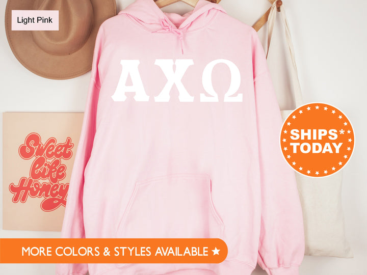 Alpha Chi Omega Basic Letters Sorority Sweatshirt | AXO Sorority Letters | AXO Hoodie | A Chi O Big Little Gift | Greek Letters
