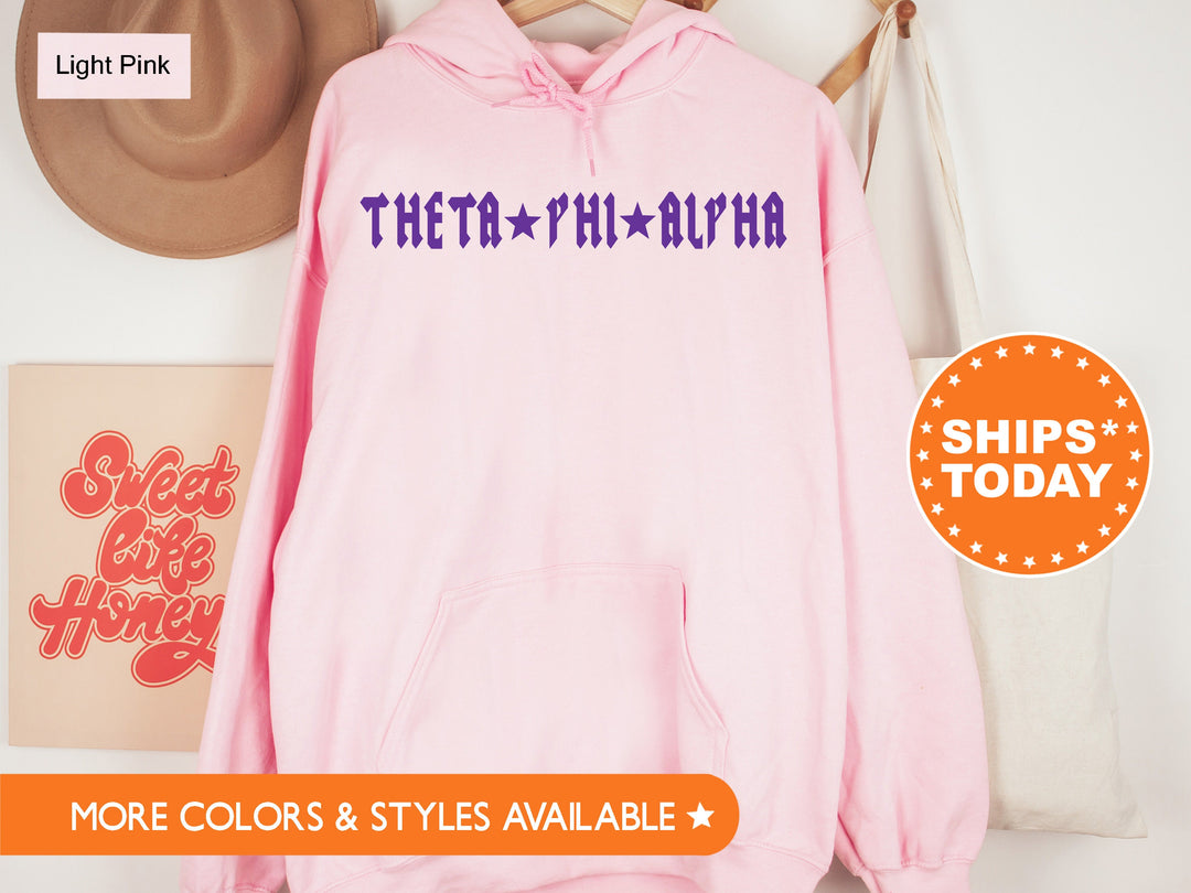 Theta Phi Alpha Rock N Roll Sorority Sweatshirt | Theta Phi Greek Sweatshirt | Sorority Merch | Big Little Gift | College Apparel _ 5609g