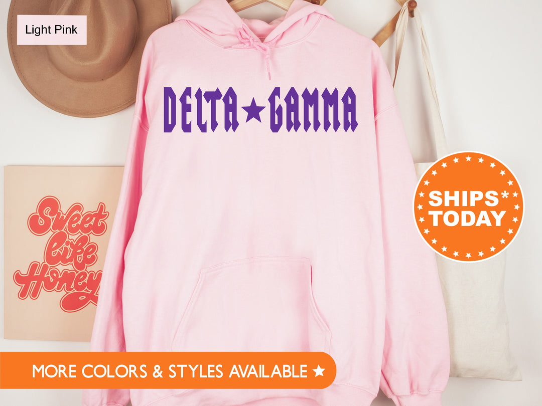 Delta Gamma Rock N Roll Sorority Sweatshirt | Dee Gee Greek Sweatshirt | Sorority Merch | Big Little Reveal Gift | College Apparel _ 5596g