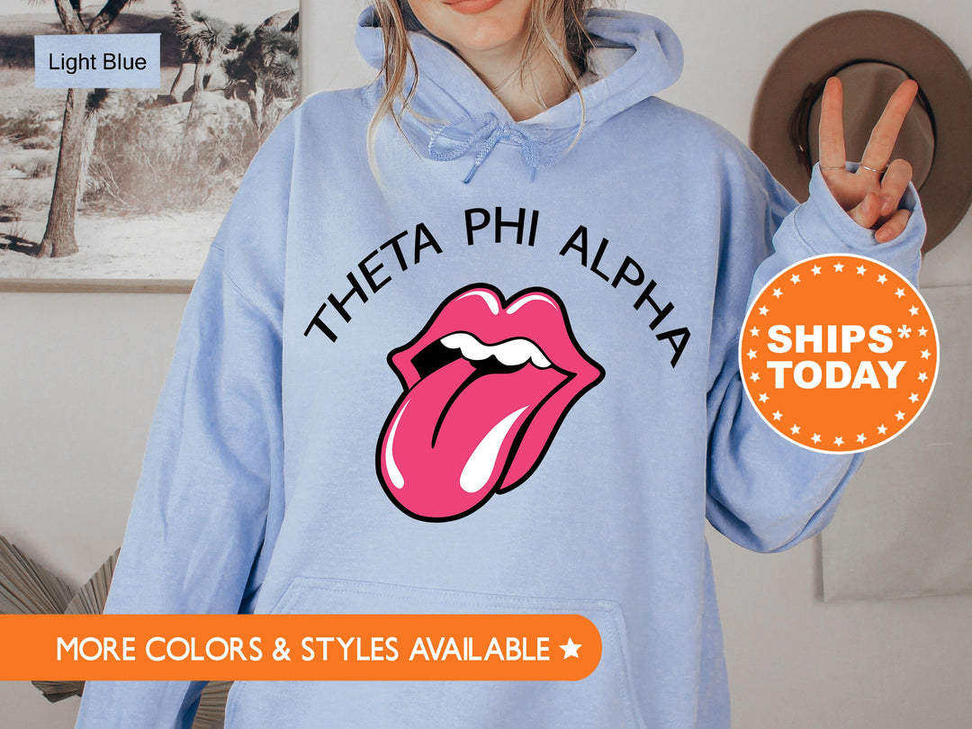 Theta Phi Alpha Tongues Out Sorority Sweatshirt | Theta Phi Hoodie | Sorority Merch | Sorority Gifts For Little | Sorority Reveal _ 7746g
