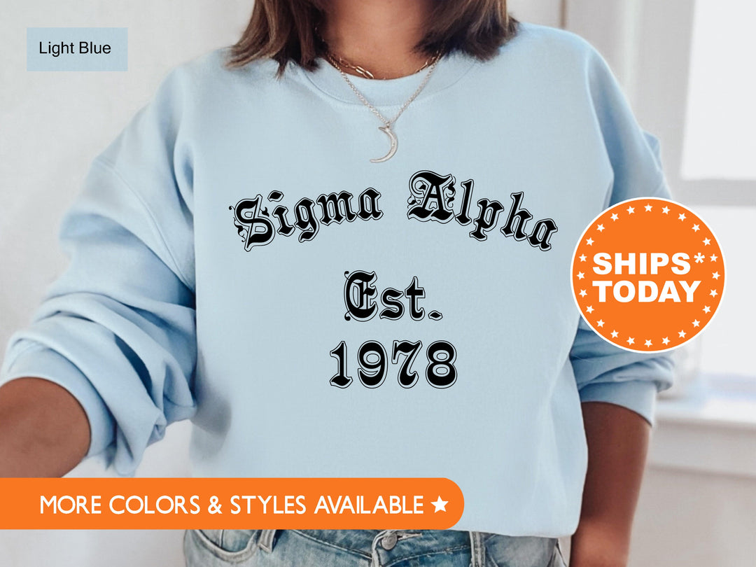 Sigma Alpha Old English Sorority Sweatshirt | Sigma Alpha Hoodie | Sorority Gift | Big Little Sorority | Vintage Sweatshirt