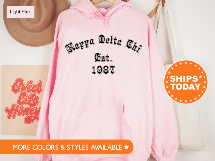 Kappa Delta Chi Old English Sorority Sweatshirt | KDChi Hoodie | Big Little Sorority Gift | KDChi Initiation | Vintage Sweatshirt