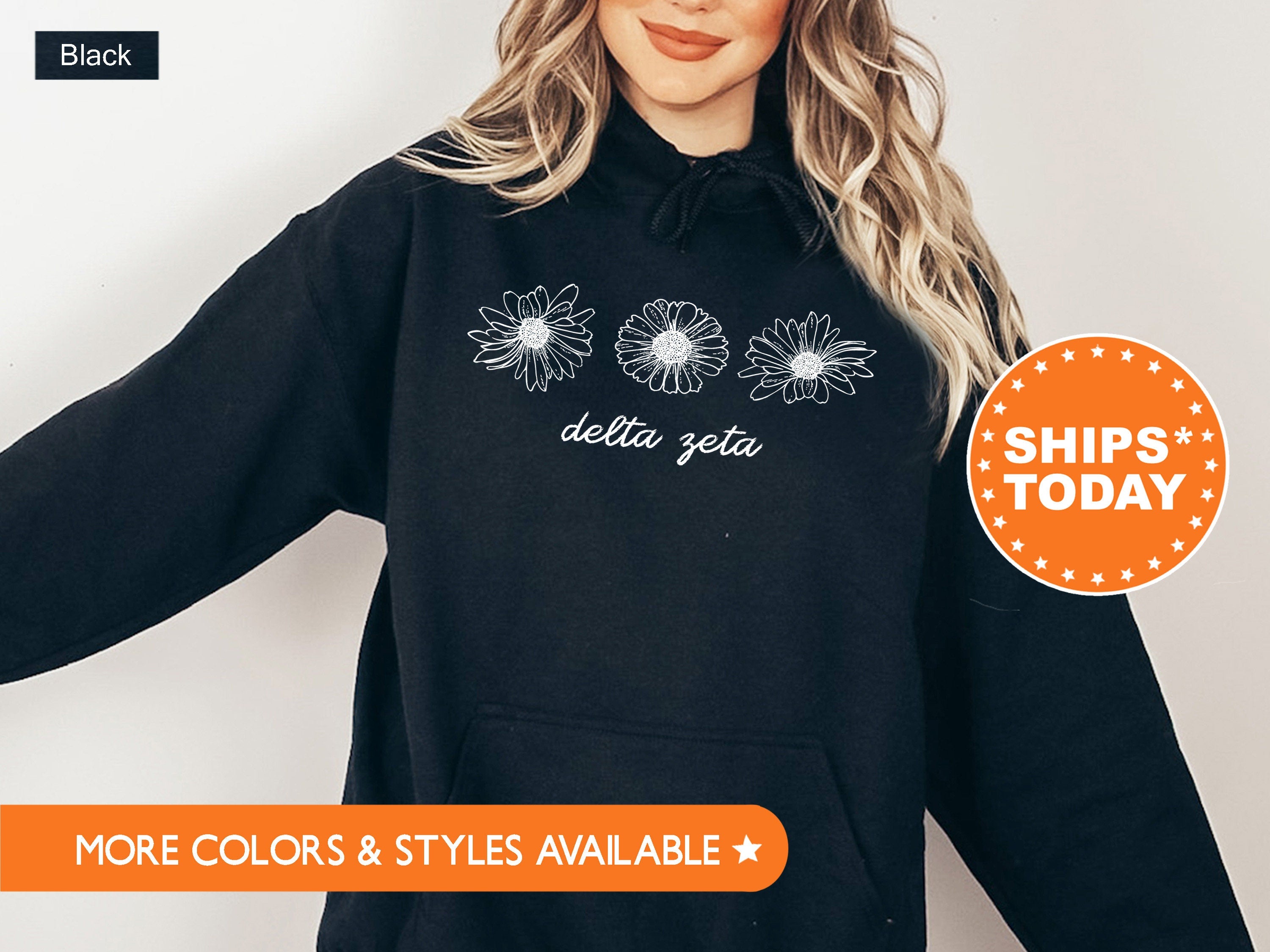 Delta Zeta Minimalist Floral Sorority Sweatshirt | Delta Zeta Floral Sweatshirt | Dee Zee Sorority Hoodie | Big Little Reveal