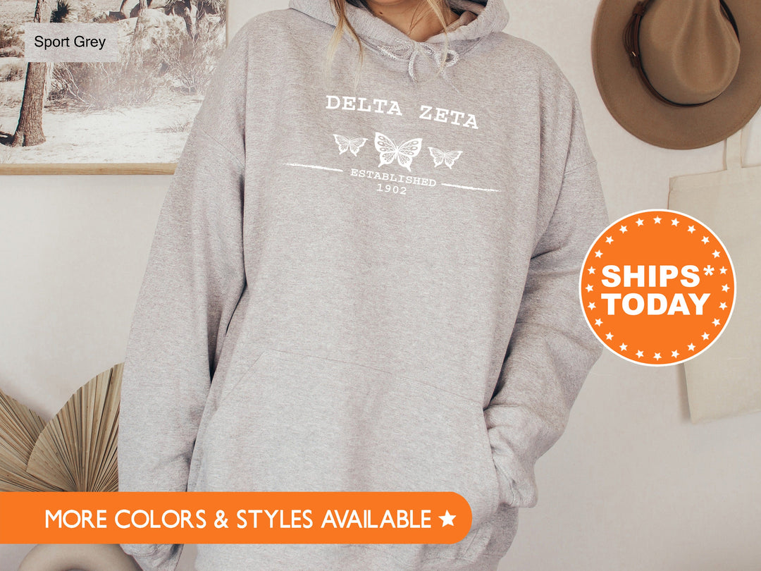 Delta Zeta Neutral Butterfly Sorority Sweatshirt | Dee Zee Crewneck Sweatshirt | Greek Apparel | Big Little Reveal | College Apparel