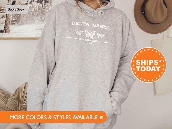 Delta Gamma Neutral Butterfly Sorority Sweatshirt | Dee Gee Crewneck Sweatshirt | Greek Apparel | Big Little Reveal | College Apparel