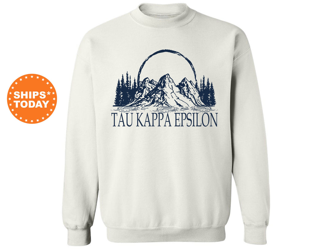 Tau Kappa Epsilon Epic Mountains Fraternity Sweatshirt | TKE Frat Hoodie | Fraternity Gift | Greek Apparel | College Sweatshirt _ 6229g