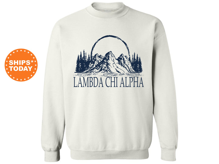 Lambda Chi Alpha Epic Mountains Fraternity Sweatshirt | Lambda Chi Hoodie | Fraternity Gift | Custom Greek Apparel | College Apparel _ 6215g