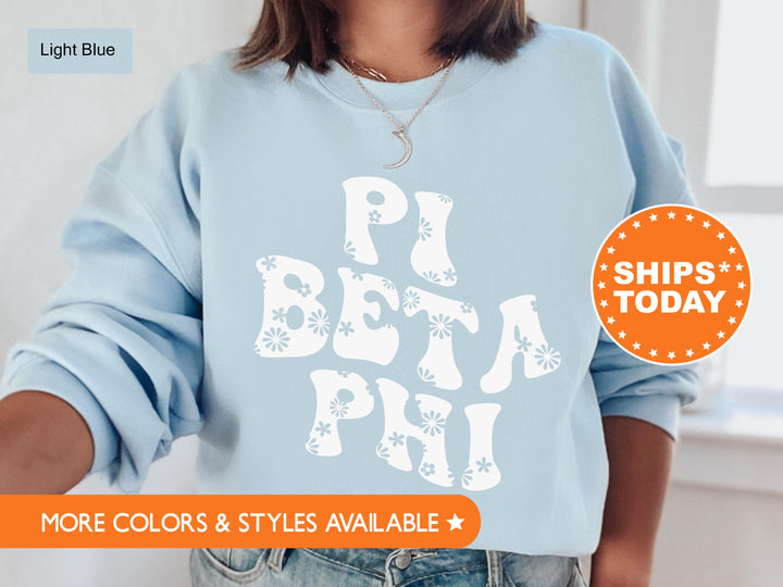 Pi Beta Phi Floral Hippie Sorority Sweatshirt | Pi Phi Greek Apparel | Big Little Sorority | Initiation Gift | Pi Beta Phi Hoodie