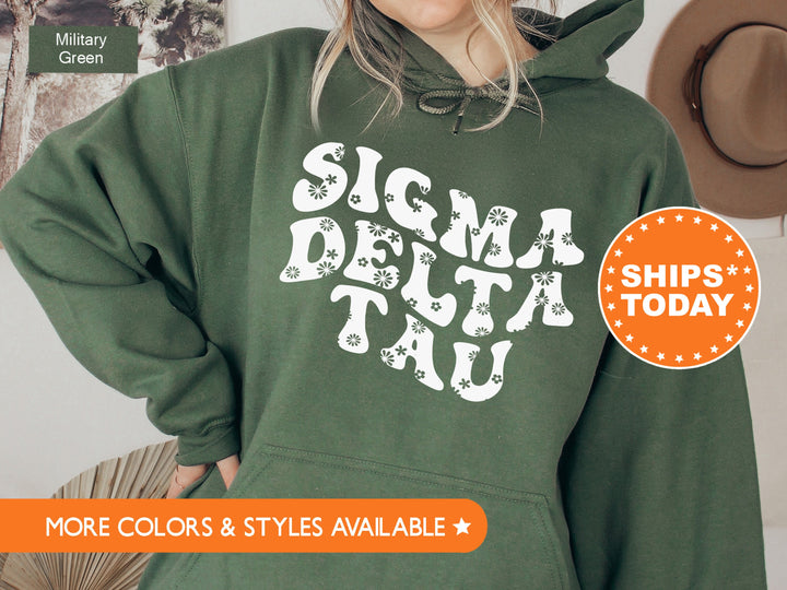 Sigma Delta Tau Floral Hippie Sorority Sweatshirt | Sig Delt Sorority Gift | Big Little Reveal | Bid Day Basket | Sorority Hoodie