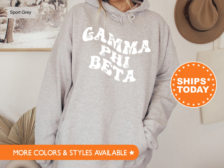 Gamma Phi Beta Floral Hippie Sorority Sweatshirt | Gamma Phi Hoodie | Big Little Sorority | GPHI Initiation Gift | Greek Apparel