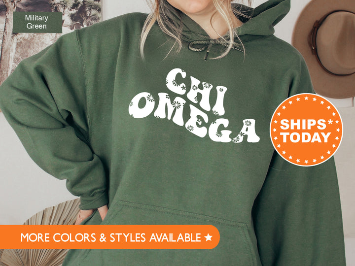 Chi Omega Floral Hippie Sorority Sweatshirt | Chi O Merch | Big Little Sorority | Sorority Gift | Greek Apparel | Chi Omega Hoodie