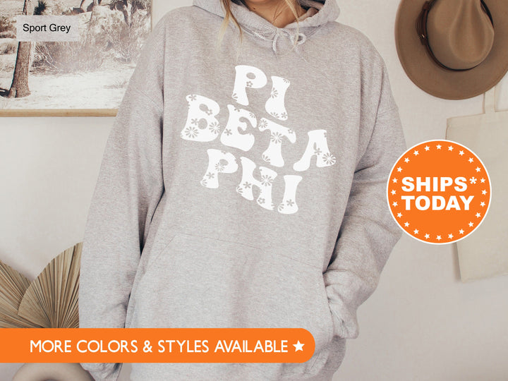 Pi Beta Phi Floral Hippie Sorority Sweatshirt | Pi Phi Greek Apparel | Big Little Sorority | Initiation Gift | Pi Beta Phi Hoodie