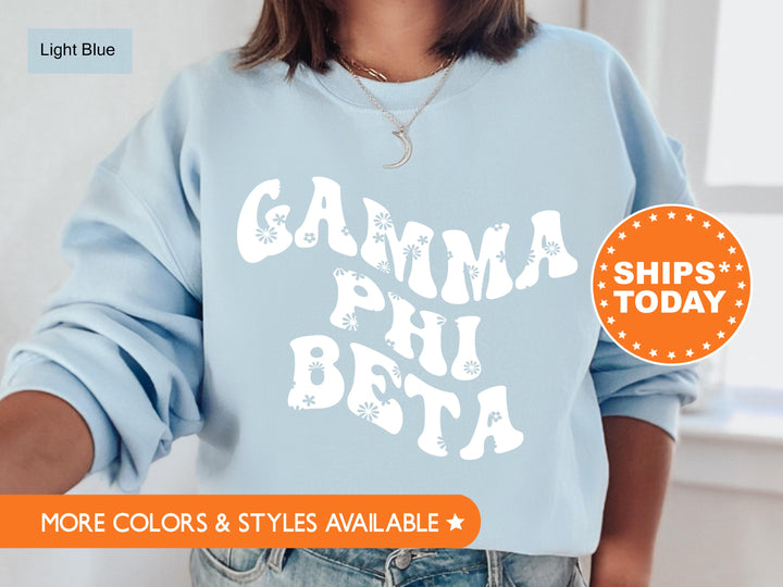 Gamma Phi Beta Floral Hippie Sorority Sweatshirt | Gamma Phi Hoodie | Big Little Sorority | GPHI Initiation Gift | Greek Apparel