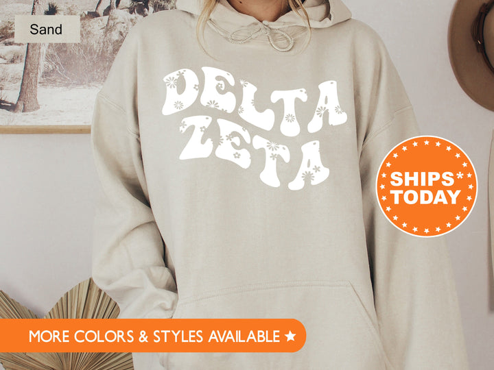 Delta Zeta Floral Hippie Sorority Sweatshirt | Dee Zee Sweatshirt | Sorority Gifts For Little | Delta Zeta Hoodie | Sorority Gifts