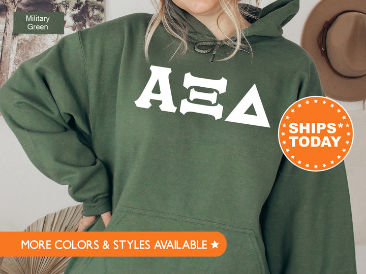 Alpha Xi Delta Basic Letters Sorority Sweatshirt | AXID Sweatshirt | Sorority Hoodie | Big Little Reveal | Alpha Xi Greek Letters