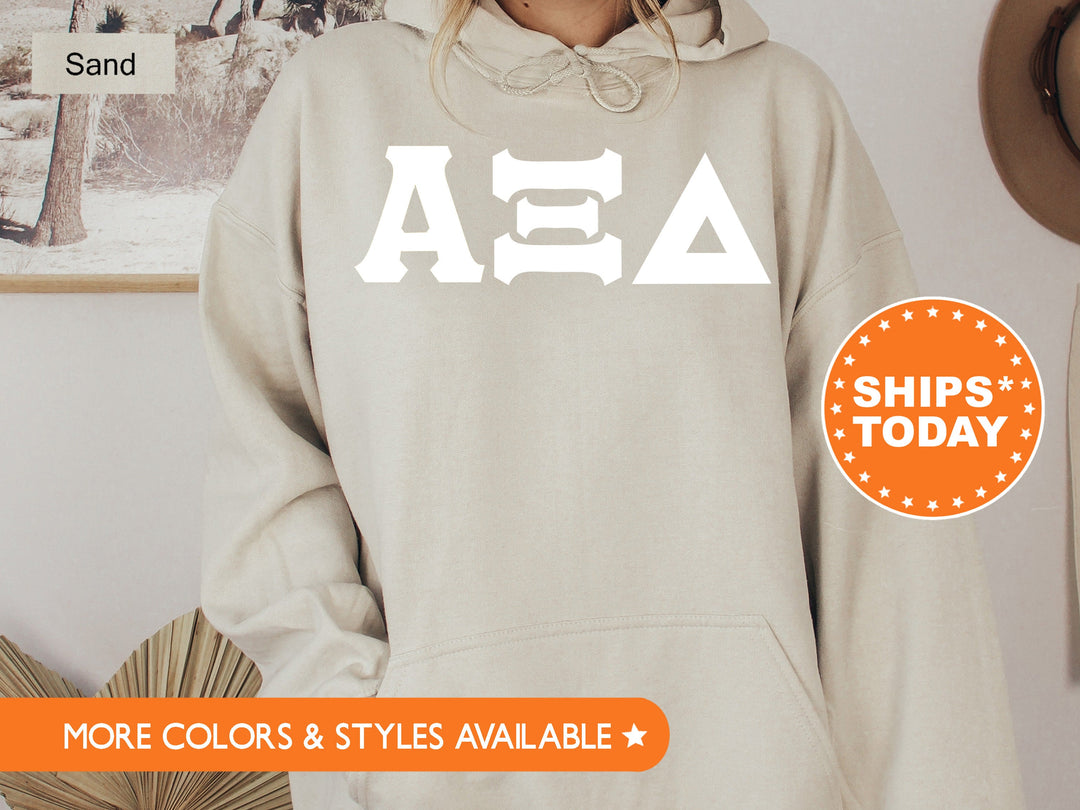 Alpha Xi Delta Basic Letters Sorority Sweatshirt | AXID Sweatshirt | Sorority Hoodie | Big Little Reveal | Alpha Xi Greek Letters