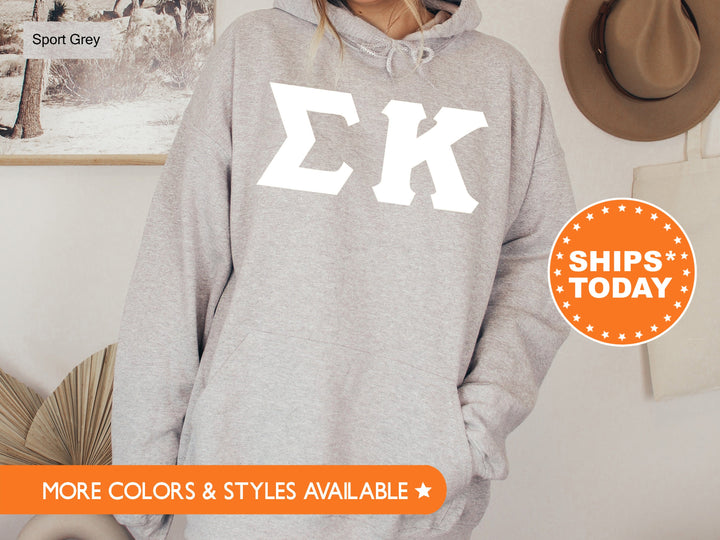 Sigma Kappa Basic Letters Sorority Sweatshirt | Sig Kap Hoodie | Big Little Reveal | Sorority Letters | Greek Letters Sweatshirt