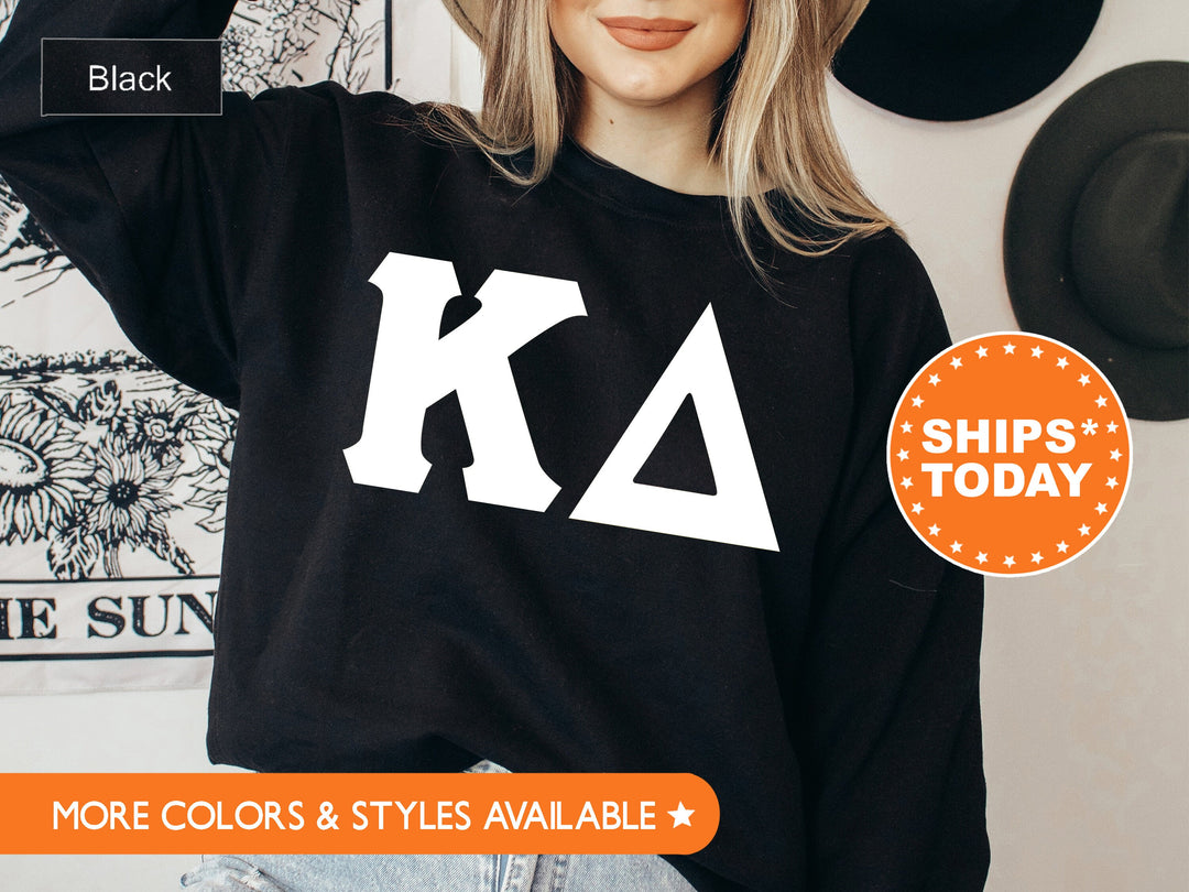 Kappa Delta Basic Letters Sorority Sweatshirt | Kay Dee Hoodie | Big Little Gift | Greek Letters | Sorority Letters | Sorority Gift