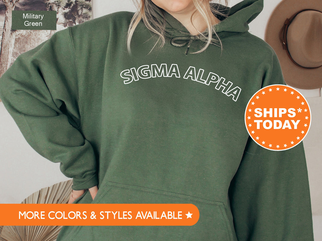 Sigma Alpha Bold Yet Simple Sorority Sweatshirt | Greek Apparel | Sorority Merch | Big Little Reveal Gift | Sigma Alpha Hoodie _ 8547g