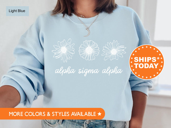 Alpha Sigma Alpha Minimalist Floral Sorority Sweatshirt | Alpha Sigma Alpha Floral Sweatshirt | Sorority Hoodie | Big Little Reveal