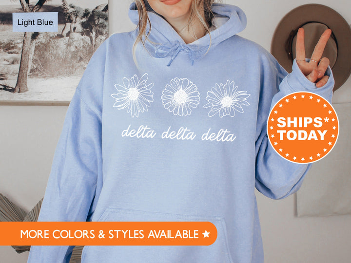 Delta Delta Delta Minimalist Floral Sorority Sweatshirt | Tri Delta Floral Sweatshirt | Sorority Hoodie | Big Little Sorority Reveal